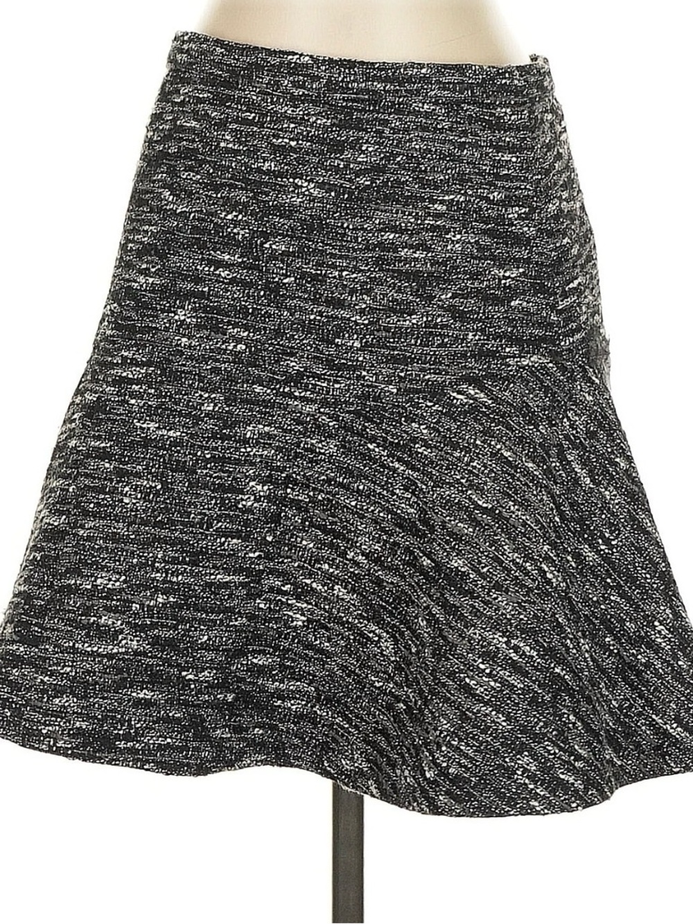 J. Crew Black and White Marled Skater Skirt